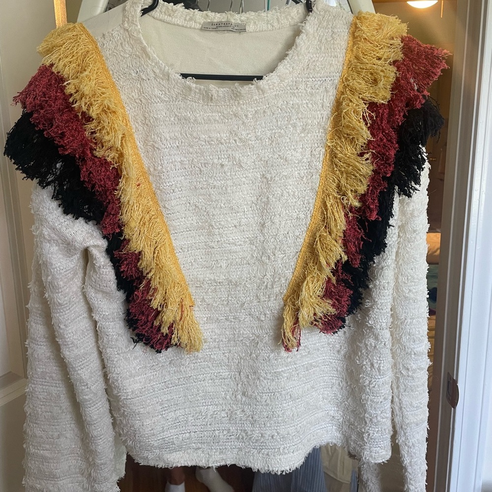 Zara fringed sweater